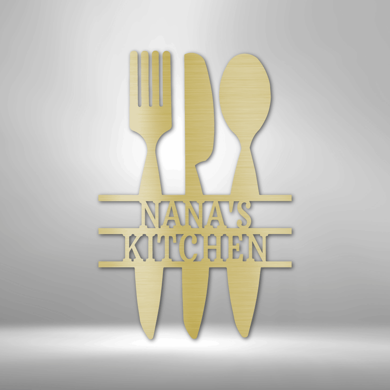 Personalized Kitchen Utensil Monogram Metal Wall Sign| Custom Kitchen/ Dining Room Metal Decor| Gift idea for new Restaurant