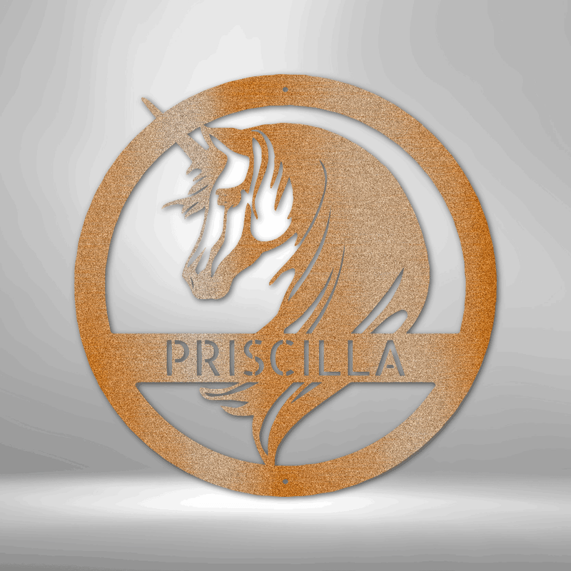 Personalized Unicorn Monogram Metal Wall Art| Mythological Metal Sign| Horse Lover Gift Idea| Decor Idea for Girls Room