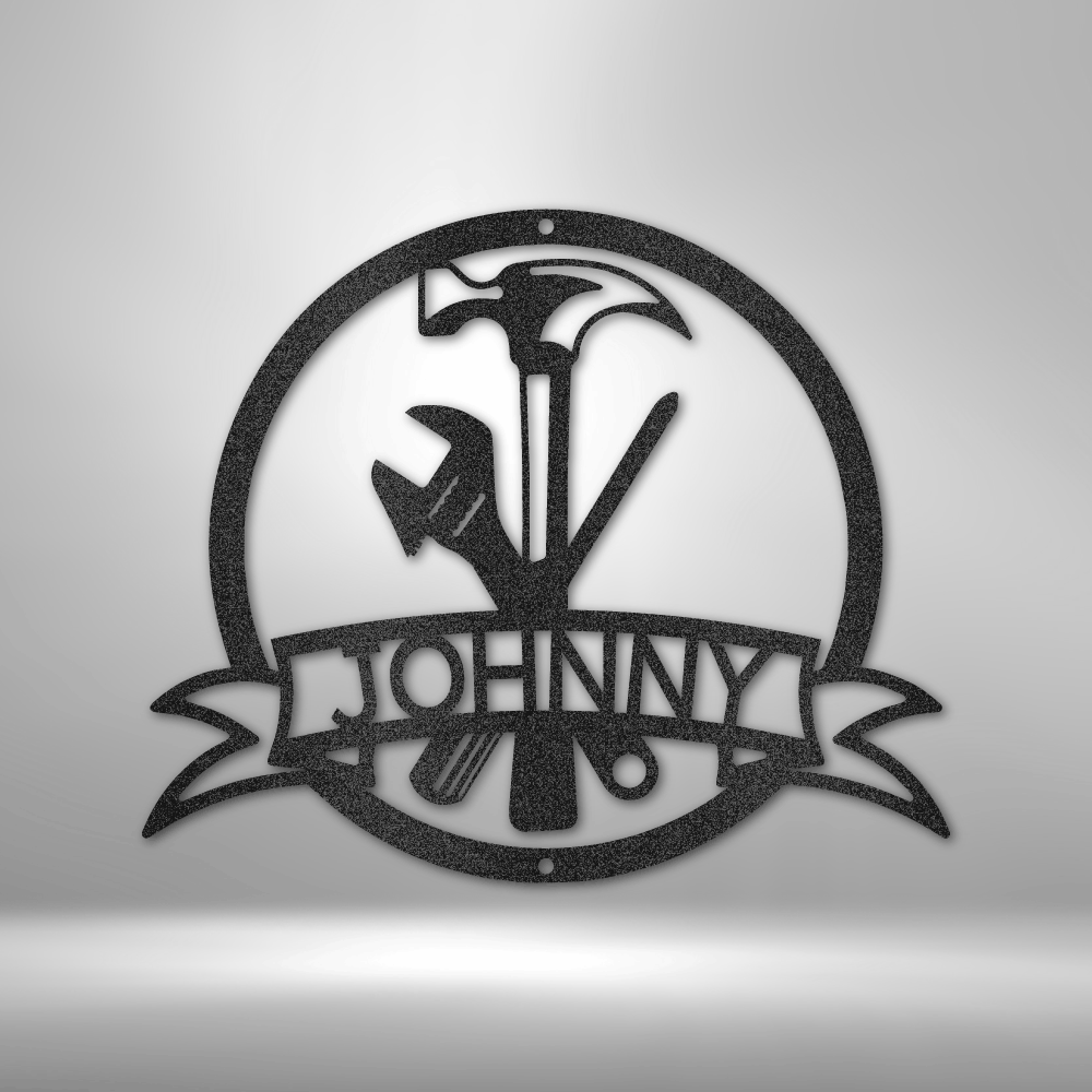 Personalized Tool Man Monogram Metal Wall Sign| Handy Man Gift Idea| Construction Worker Gift Idea