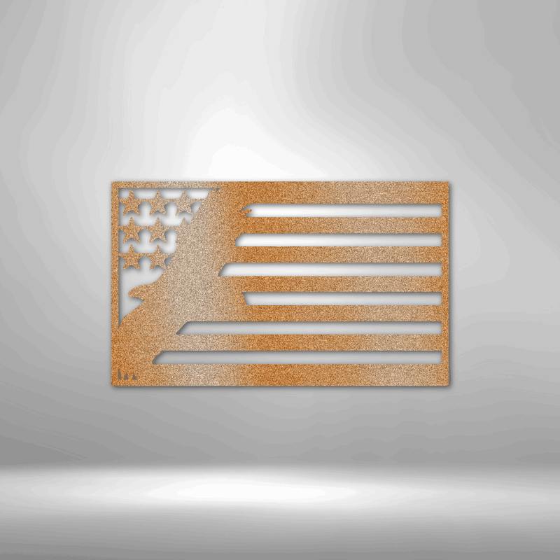 American Flag with Soaring Eagle Metal Wall Sign| Patriotic Metal Wall Art| Gift Idea for Him| War Veteran Gift Idea