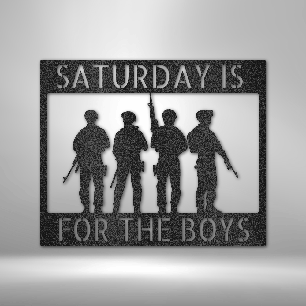 Soldier Monogram Metal Wall Sign| Army themed Wall Art| Laser Cut Metal Soldier Wall Sign| Saturday Is For The Boys Wall Art