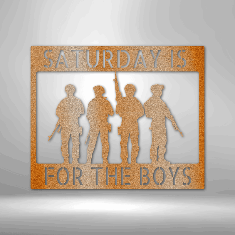 Soldier Monogram Metal Wall Sign| Army themed Wall Art| Laser Cut Metal Soldier Wall Sign| Saturday Is For The Boys Wall Art