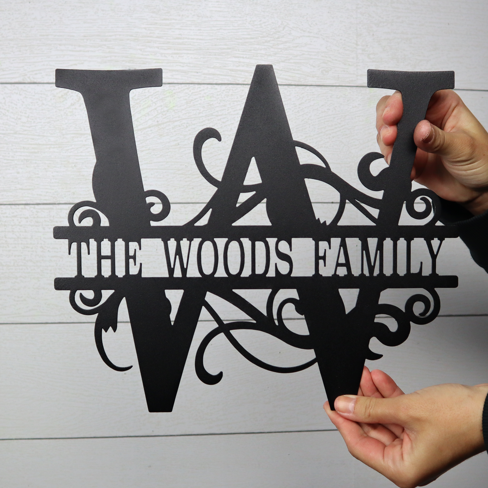 Personalized Split Letter Monogram Metal Wall Sign | Personalized Wedding Gift | Custom Housewarming Gift Idea