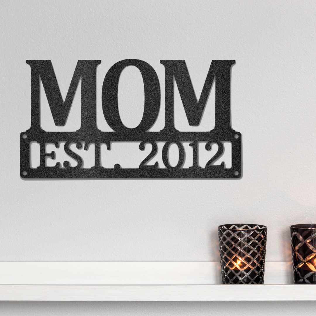 Personalized "MOM" Metal Wall Sign| Personalized Mother's Day Metal Plaque| Gift for Mom| Birthday gift for Mom| Christmas Gift for Mom| New Mom Gift