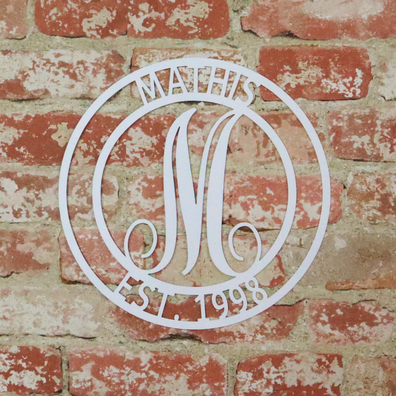 Personalized Family Name Monogram Metal Wall Plaque| Monogram Metal Wall Sign| Housewarming Gift Idea| Wedding Gift Idea- Steel Sign