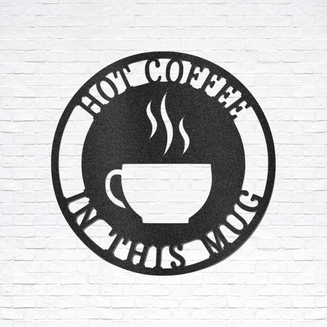 Coffee Haze Monogram Metal Wall Sign| Metal Office Decor| Hot Coffee Metal Wall Sign  -