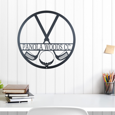 Personalized Golf Club Monogram Metal Wall Plaque | Custom Golfer Gift Idea |
