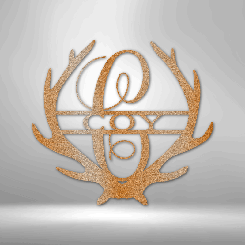 Personalized Antler Monogram Metal Wall Sign | Nursery Wall Art| Custom Hunting Wall Art
