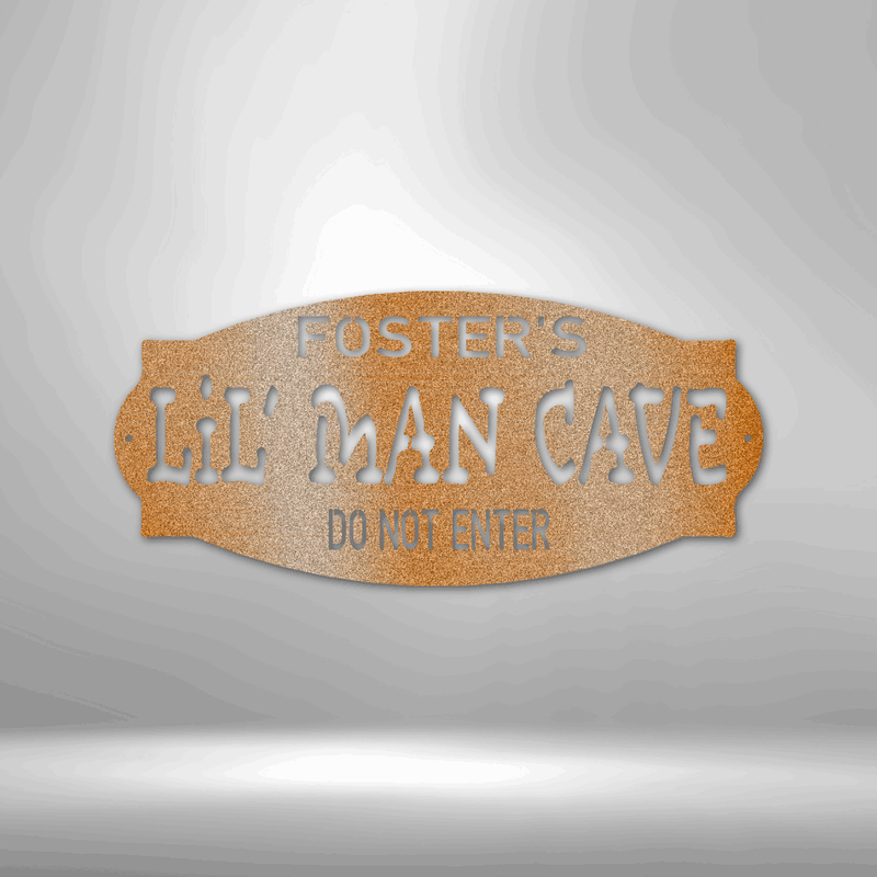 Personalized Lil Man Cave Metal Wall Sign | Nursery Gift Idea for him| Gift Idea for Him| Young Boy's Room Wall Art| Game Room Metal Wall Sign