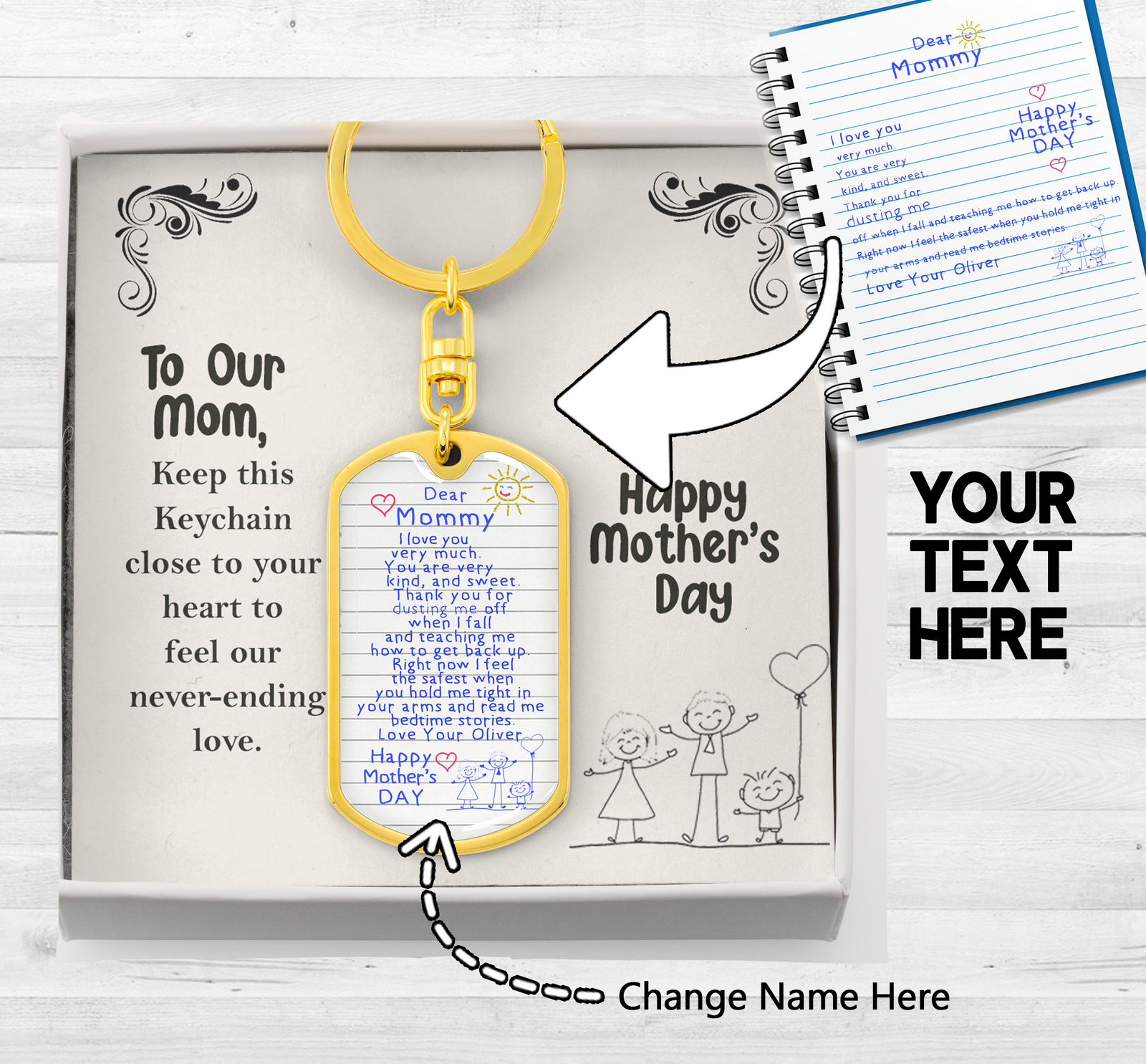 Personalized Mother's Day Keychain | Keychain Gift For Mom | Engraved Mom Keychain | Unique Mother's Day Gift