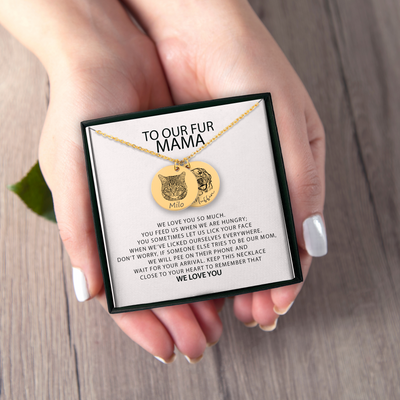 Personalized Dog, Cat, Pet Mom Gift • Custom Pet Portrait Necklace • Cat, Dog, Parrot, Bunny Engraved Necklace • Pet Jewelry • Gift for Pet Lover