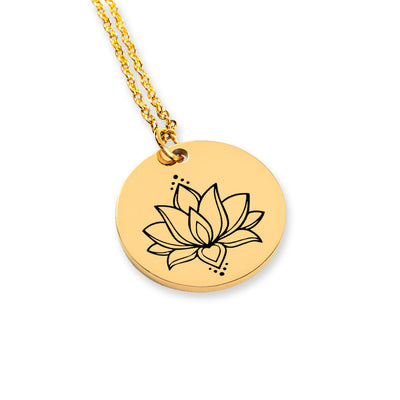 Personalized Lotus Necklace, Encouragement Motivational Gift, Personalized Gift For Her, Sacred Lotus Pendant, Lotus Necklace with Gift Box