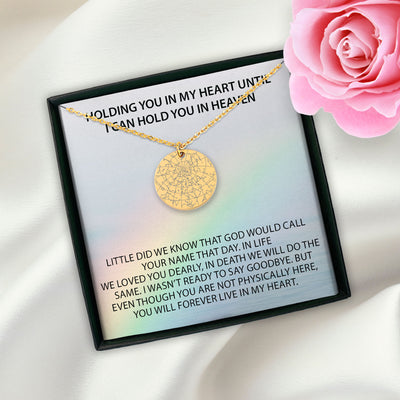 Holding You In My Heart Personalized Memorial Star Map Necklace | Jewelry Bereavement Gift | Loss Of A Loved One Memorial Gift