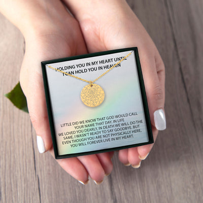 Holding You In My Heart Personalized Memorial Star Map Necklace | Jewelry Bereavement Gift | Loss Of A Loved One Memorial Gift