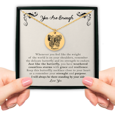 Personalized Butterfly Necklace, Sentimental Gift Mothers day Gift, Encouragement Gift for Her