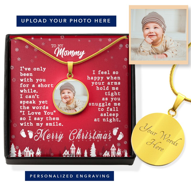 To My Mommy, Merry First Christmas Necklace
