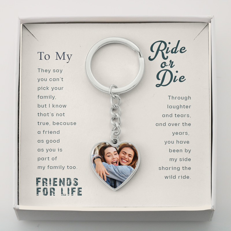 To My Ride or Die Personalized Keychain | Best Friend, Unbiological Sister, Bonus Sister, Bridesmaid Keychain