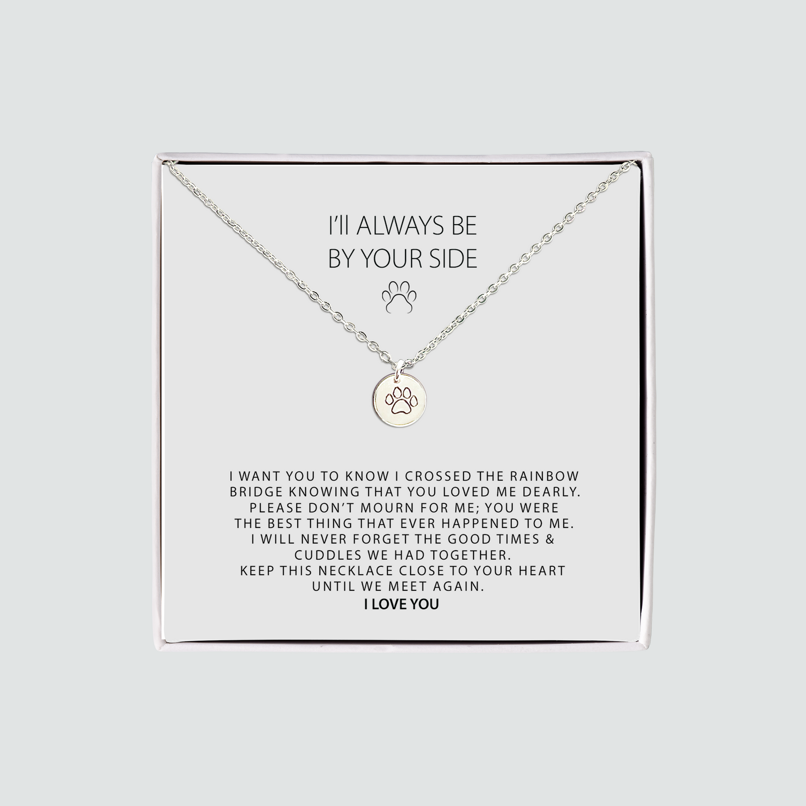 Pet Memorial Paw Print Necklace - Pet Loss Necklace, Loss of Pet, Cat Memorial Gift, Dog Sympathy Gift, Cat & Dog Memorial Gifts, Dog & Cat Loss Gifts