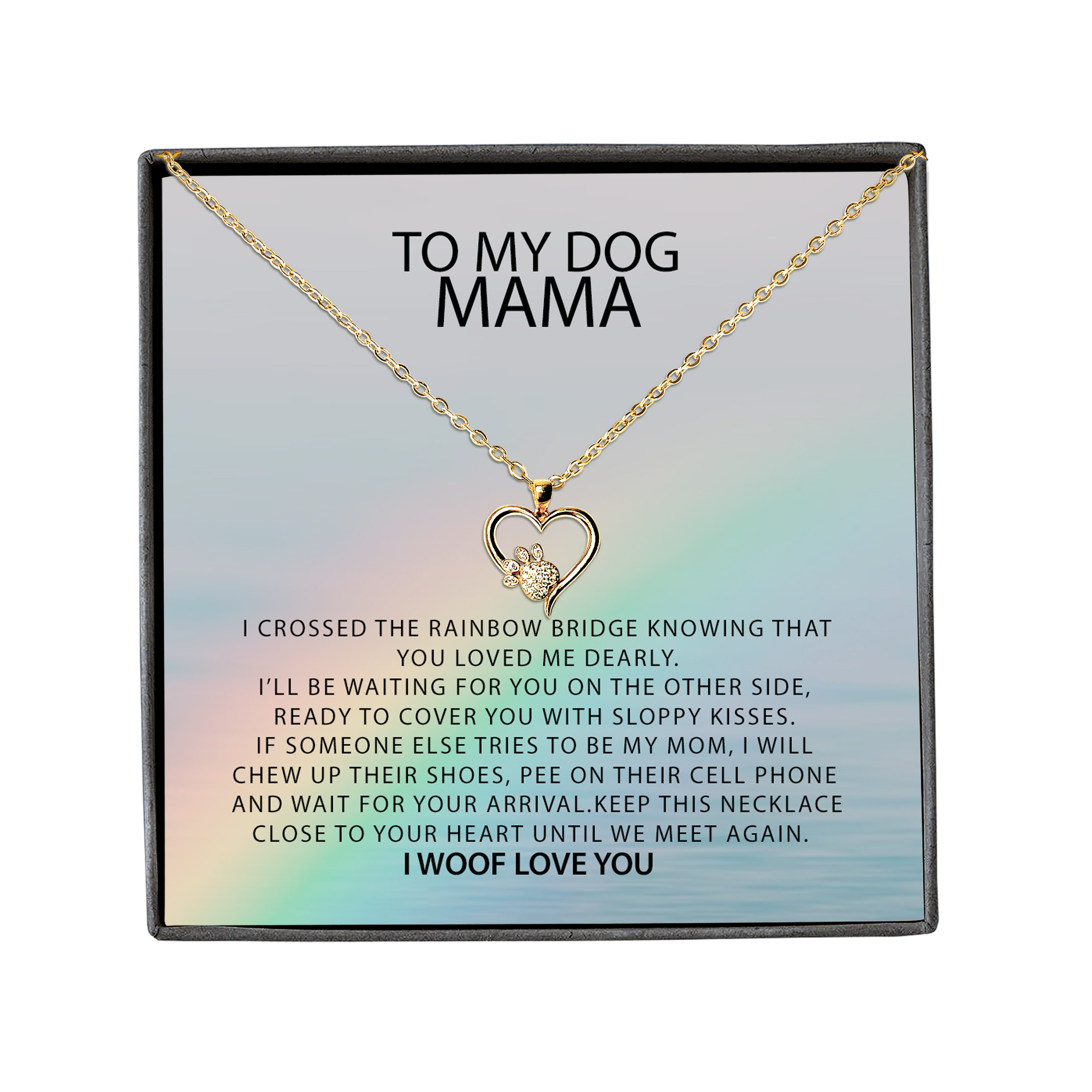 Custom Giant Rainbow Bridge Dog Memorial Necklace, Dog Sympathy Gift, Loss of Pet,  Dog Mom Necklace for Death of Dog