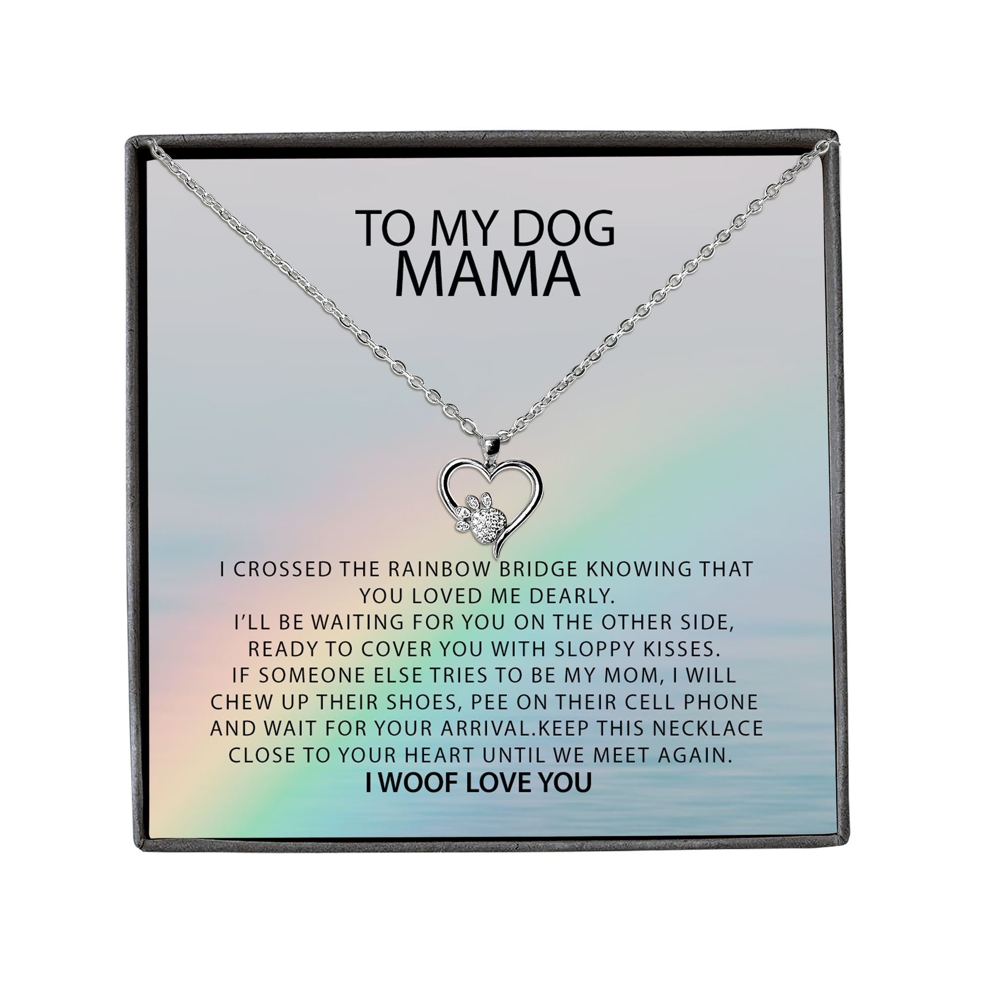 Custom Giant Rainbow Bridge Dog Memorial Necklace, Dog Sympathy Gift, Loss of Pet,  Dog Mom Necklace for Death of Dog
