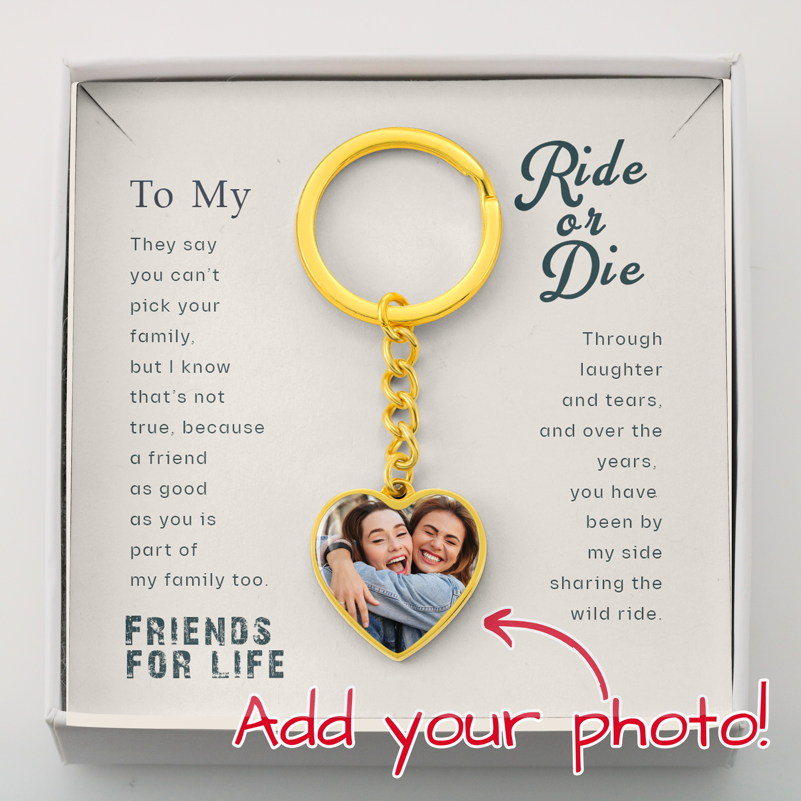 To My Ride or Die Personalized Keychain | Best Friend, Unbiological Sister, Bonus Sister, Bridesmaid Keychain