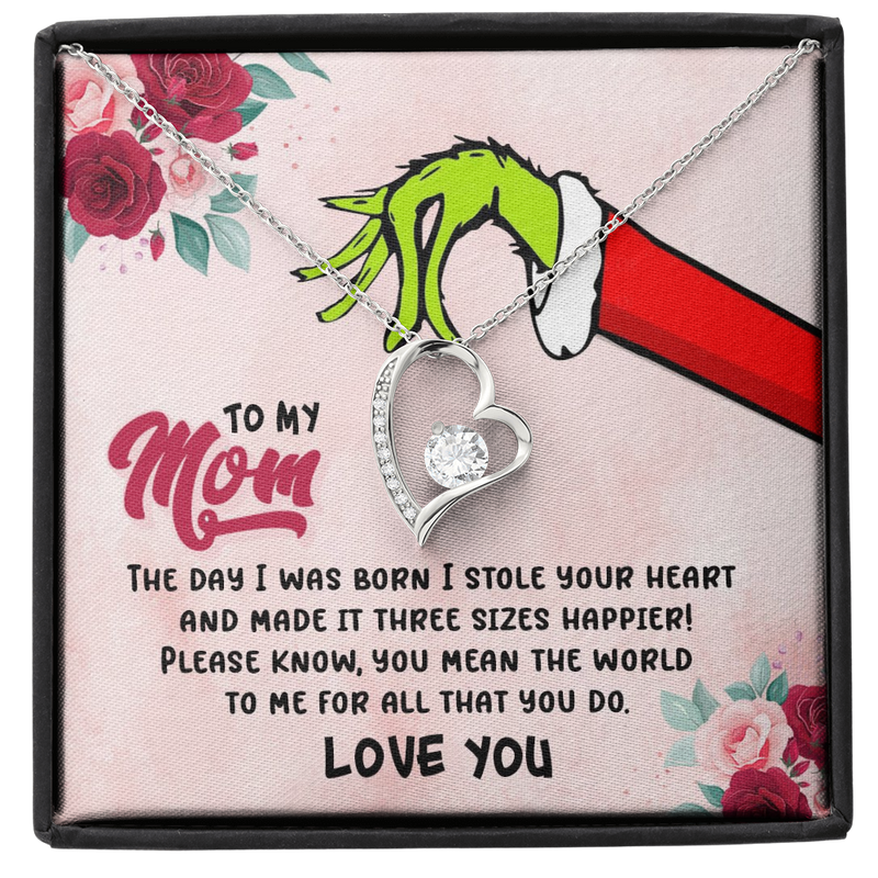 To My Mom Know You Mean The World To Me Forever Love Necklace | Gift to Mom from Daughter / Son | Mother's Day Gift for Mother