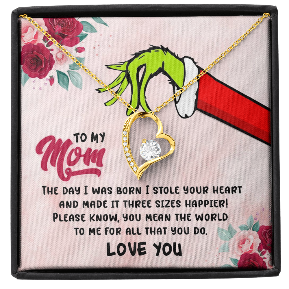 To My Mom Know You Mean The World To Me Forever Love Necklace | Gift to Mom from Daughter / Son | Mother's Day Gift for Mother