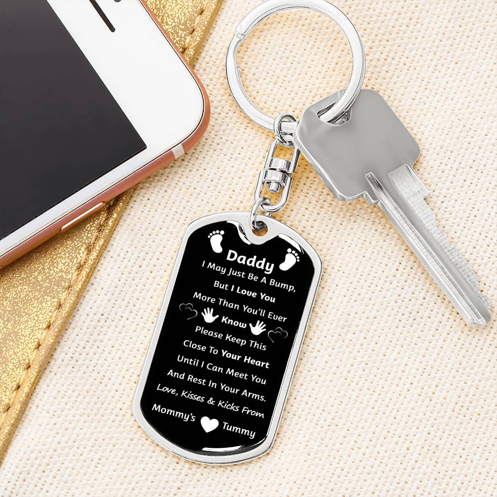 Daddy To Be Personalized Engraving Keychain | Birth Announcement, Gift For Daddy To Be, Baby Keepsake