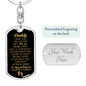 "Daddy to Be" Love, Kisses And Kicks From Mommy's Tummy Keychain w. ENGRAVING