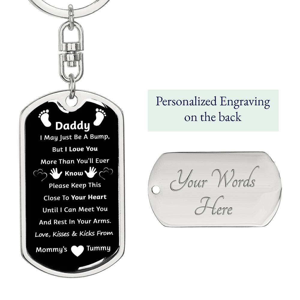 Daddy To Be Personalized Engraving Keychain | Birth Announcement, Gift For Daddy To Be, Baby Keepsake