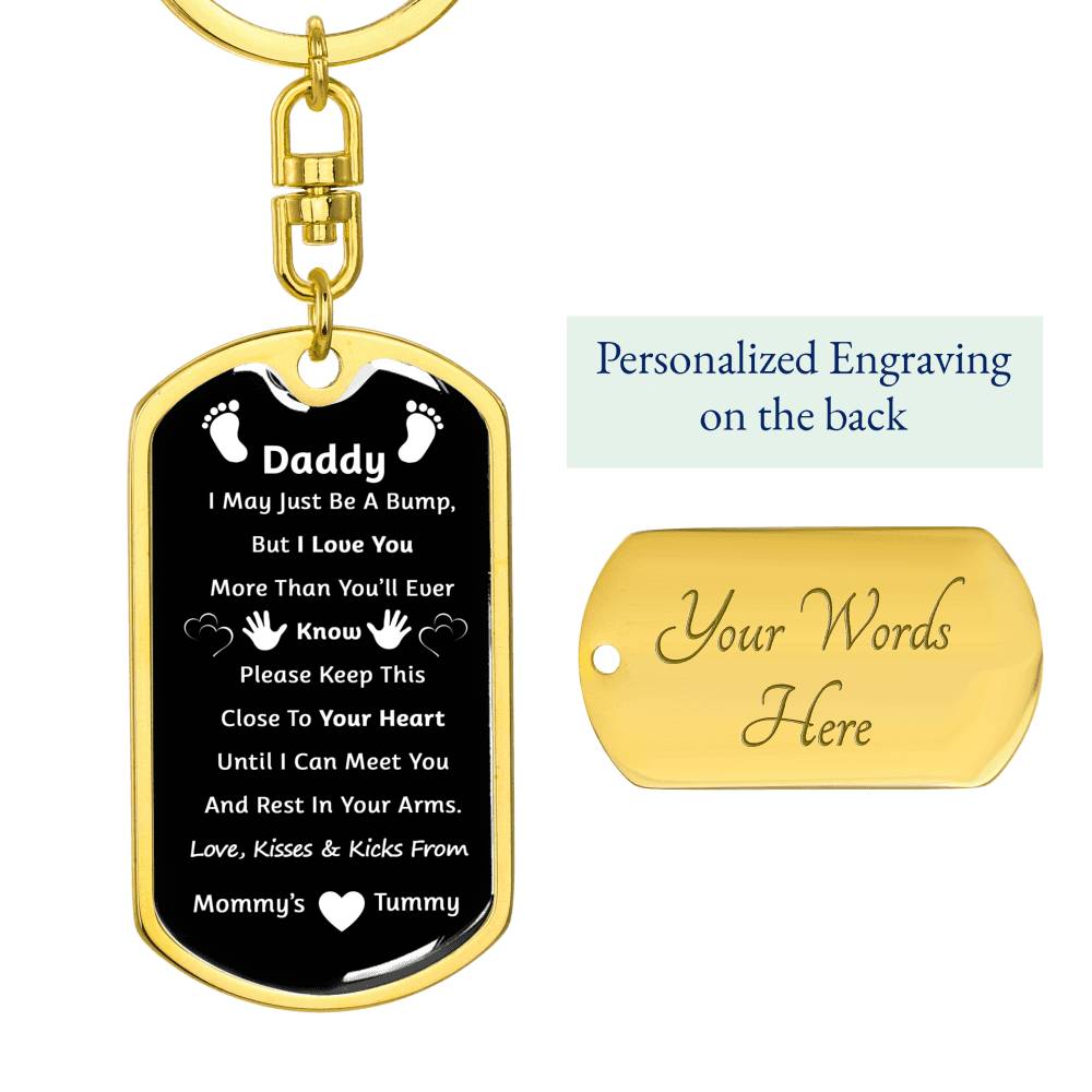 Daddy To Be Personalized Engraving Keychain | Birth Announcement, Gift For Daddy To Be, Baby Keepsake