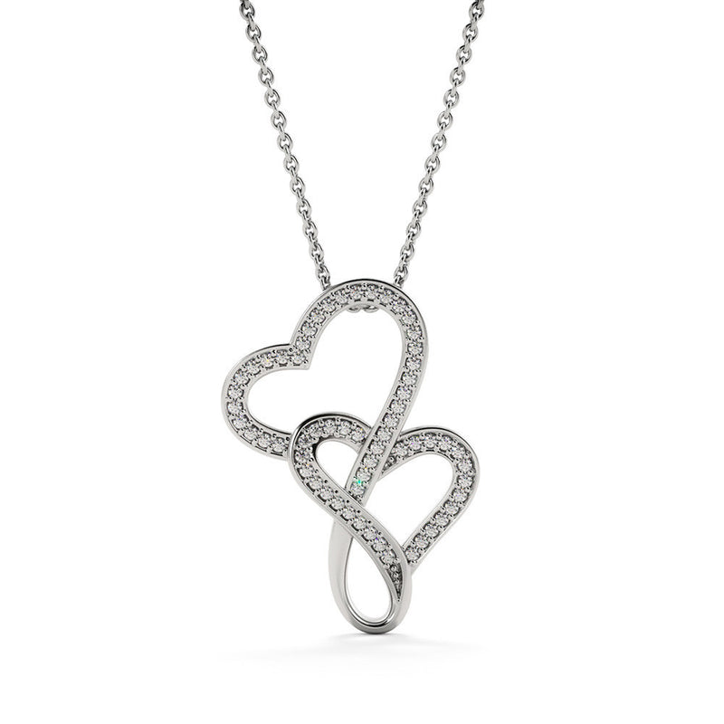 To My Daughter, Happy First Mother's Day Double Heart Necklace