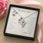To My Dearest Mom Double Hearts Necklace, Mother's Day Necklace, Mother Daughter Gift, 2 Interlocking Hearts