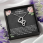 To Our Daughter On Her Wedding Day Double Hearts Necklace | Gift To Bride from Mother & Dad | Bride Jewelry Gift from Mom Dad