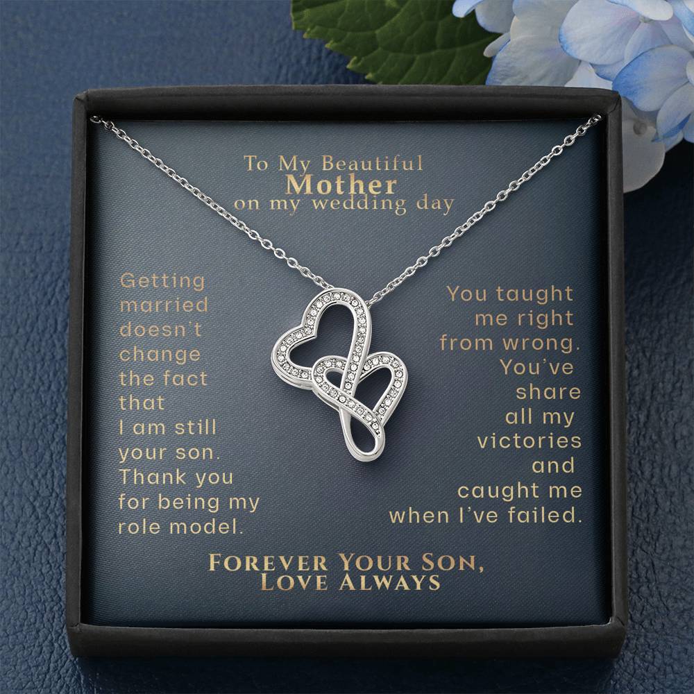 To My Beautiful Mother from Groom Gift, Son To Mother On Wedding Day Necklace, Mother Of The Groom Gift From Son, Mom Wedding Gift From Son
