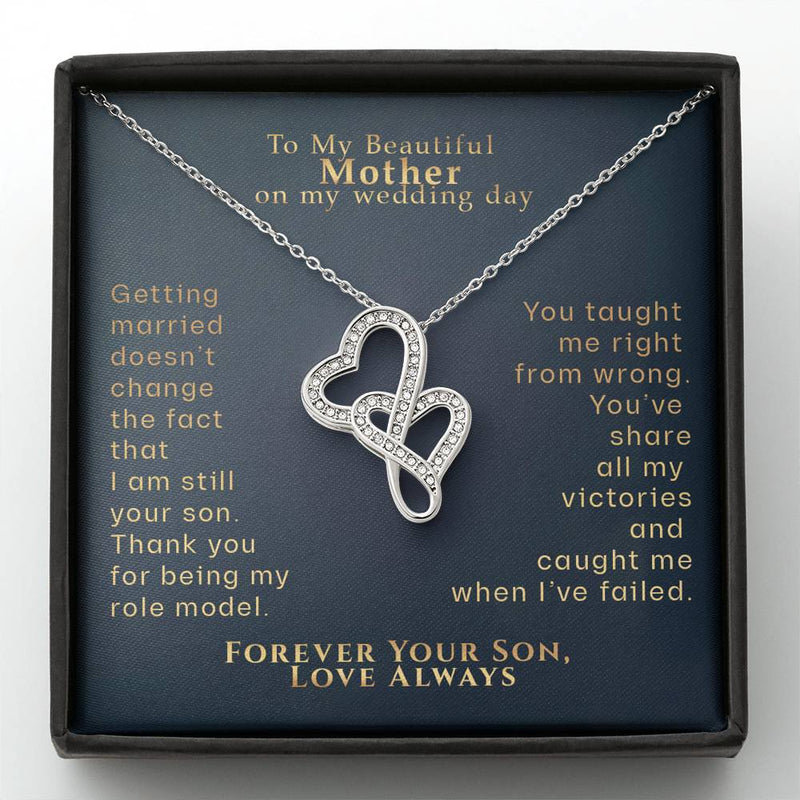To My Beautiful Mother from Groom Gift, Son To Mother On Wedding Day Necklace, Mother Of The Groom Gift From Son, Mom Wedding Gift From Son