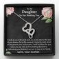 To My Daughter On Her Wedding Day Necklace, To Bride from Mother Necklace, Bride Jewelry Gift from Mother