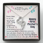 To Our Daughter, Happy First Mother's Day Double Heart | Necklace | Gift from Mom & Dad to Daughter | Push Present | First Mother's Day Gift