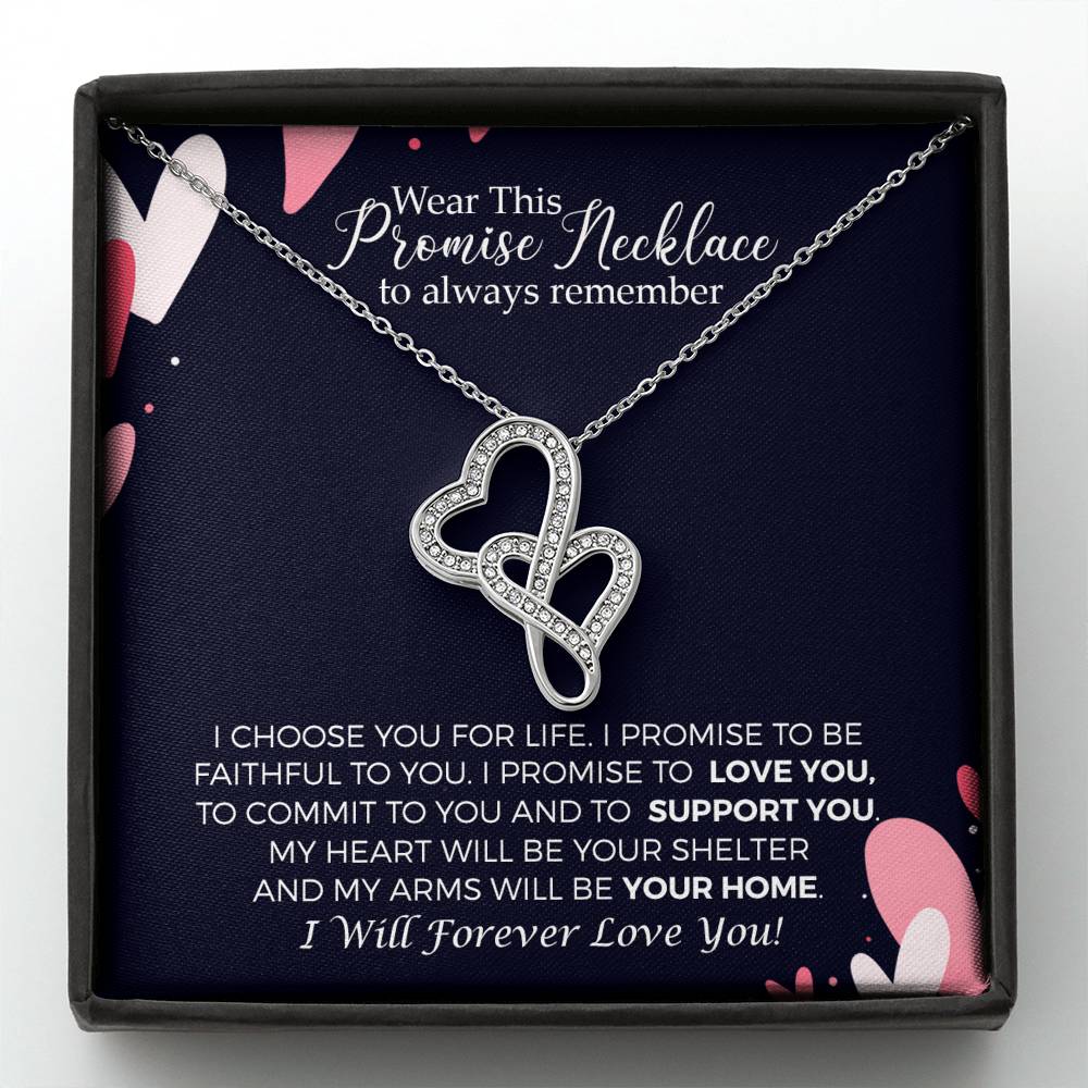 Promise To Love You Double Heart Promise Necklace