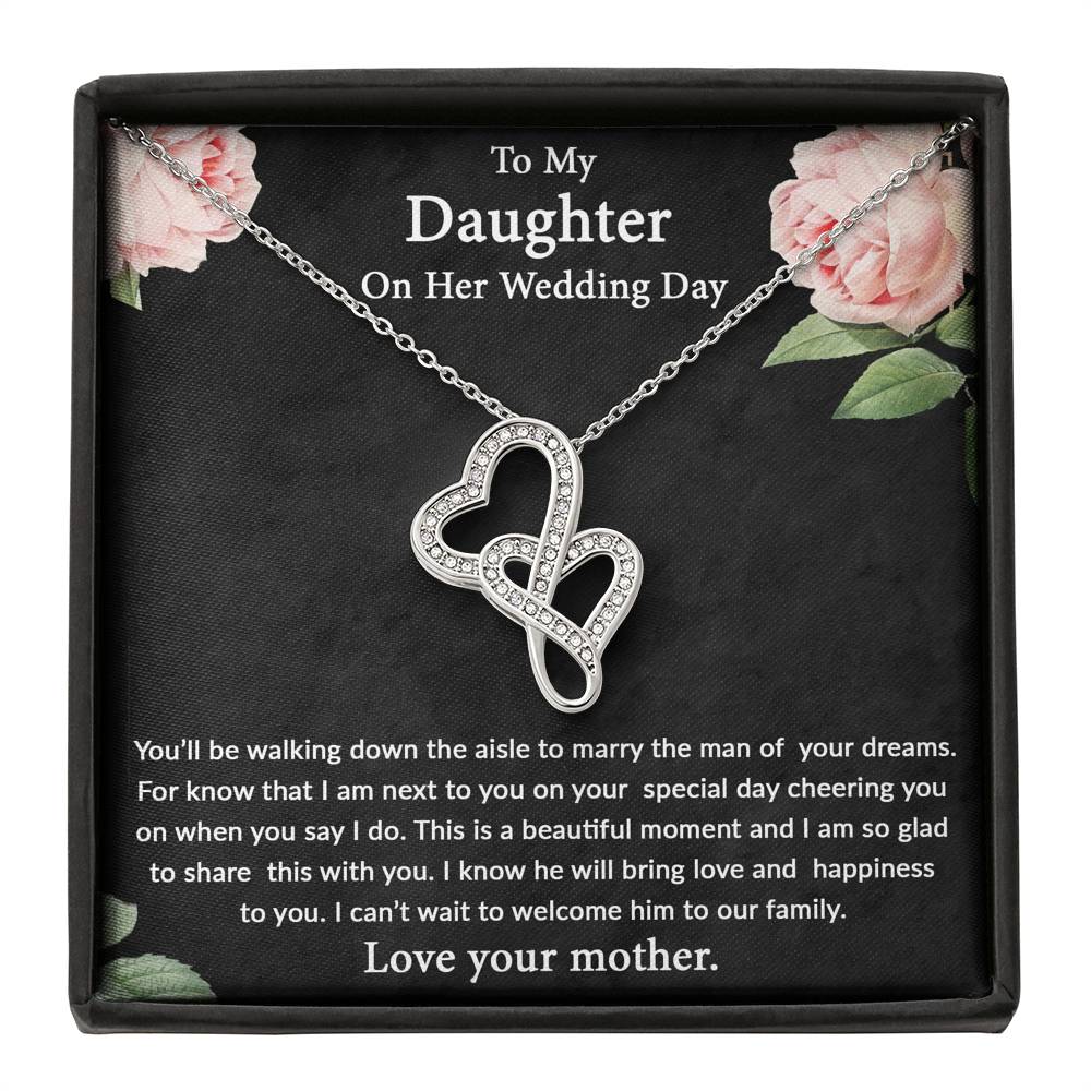 To My Daughter On Her Wedding Day, I am Next To You To Bride from Mother Necklace, Bride Jewelry Gift from Mother