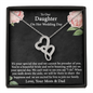 To Our Daughter On Her Wedding Day Double Hearts Necklace | Gift To Bride from Mother & Dad | Bride Jewelry Gift from Mom Dad