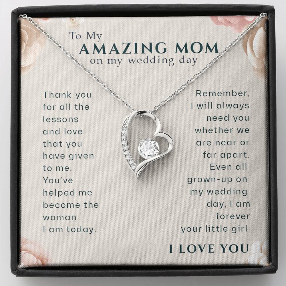 To My Amazing Mom On My Wedding Day Gift From Bride | Mother Of The Bride Gift From Daughter, Mother Of The Bride Necklace From Bride, Wedding Day Gift For Mom