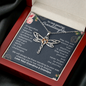 To Our Granddaughter, Live Your Dreams Dragonfly Necklace Your Grandma & Grandpa | Granddaughter Teen Girl Gift