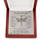 To Our Daughter, Believe In Yourself Dragonfly Necklace | Gift for Daughter from Mom and Dad | Birthday, Graduation Present,