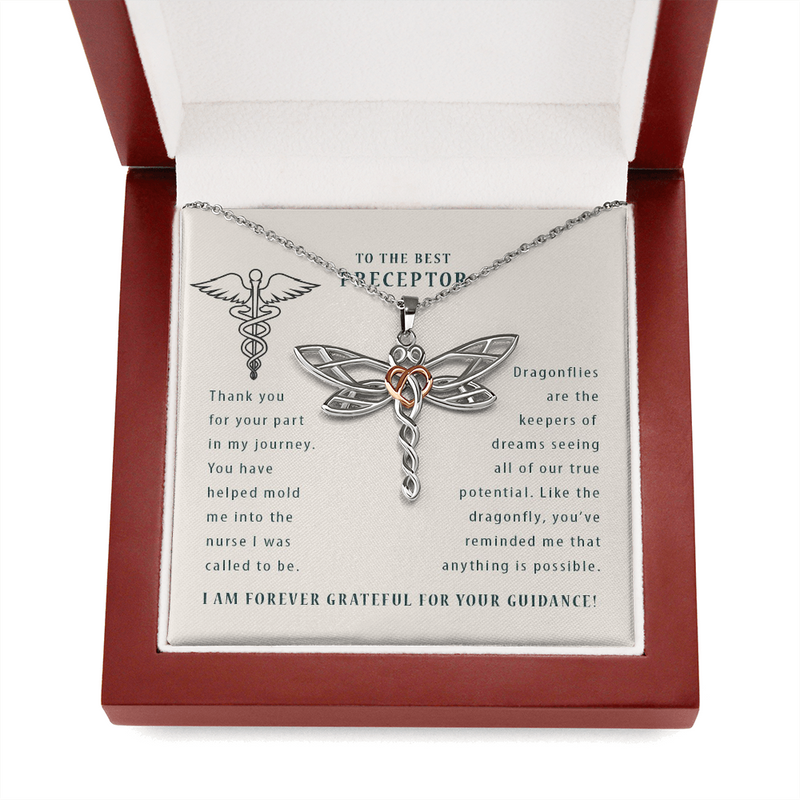To The Best Preceptor Dragonfly Necklace | Preceptor Thank You Gift | Nursing School Preceptor
