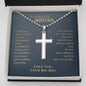 To My Little Brother Personalized Cross Necklace Gift, Gift For Little Brother from Big Brother, Graduation Gift For Brother, Birthday Gift for Younger Brother