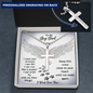 To My Dog Dad Until We Meet Again Personalize Cross Necklace | Loss of Dog memorial Necklace For Him | Dog loss Gifts | Rainbow Bridge Dog | Pet Sympathy Gift