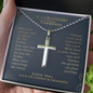 Personalized  To Our Grandson On Your First Communion Cross Necklace Gift, From Grandparents Engraved Cross First Communion Gift
