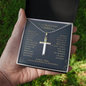 Personalized  To Our Grandson On Your First Communion Cross Necklace Gift, From Grandparents Engraved Cross First Communion Gift