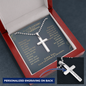Personalized  To Our Grandson On Your First Communion Cross Necklace Gift, From Grandparents Engraved Cross First Communion Gift